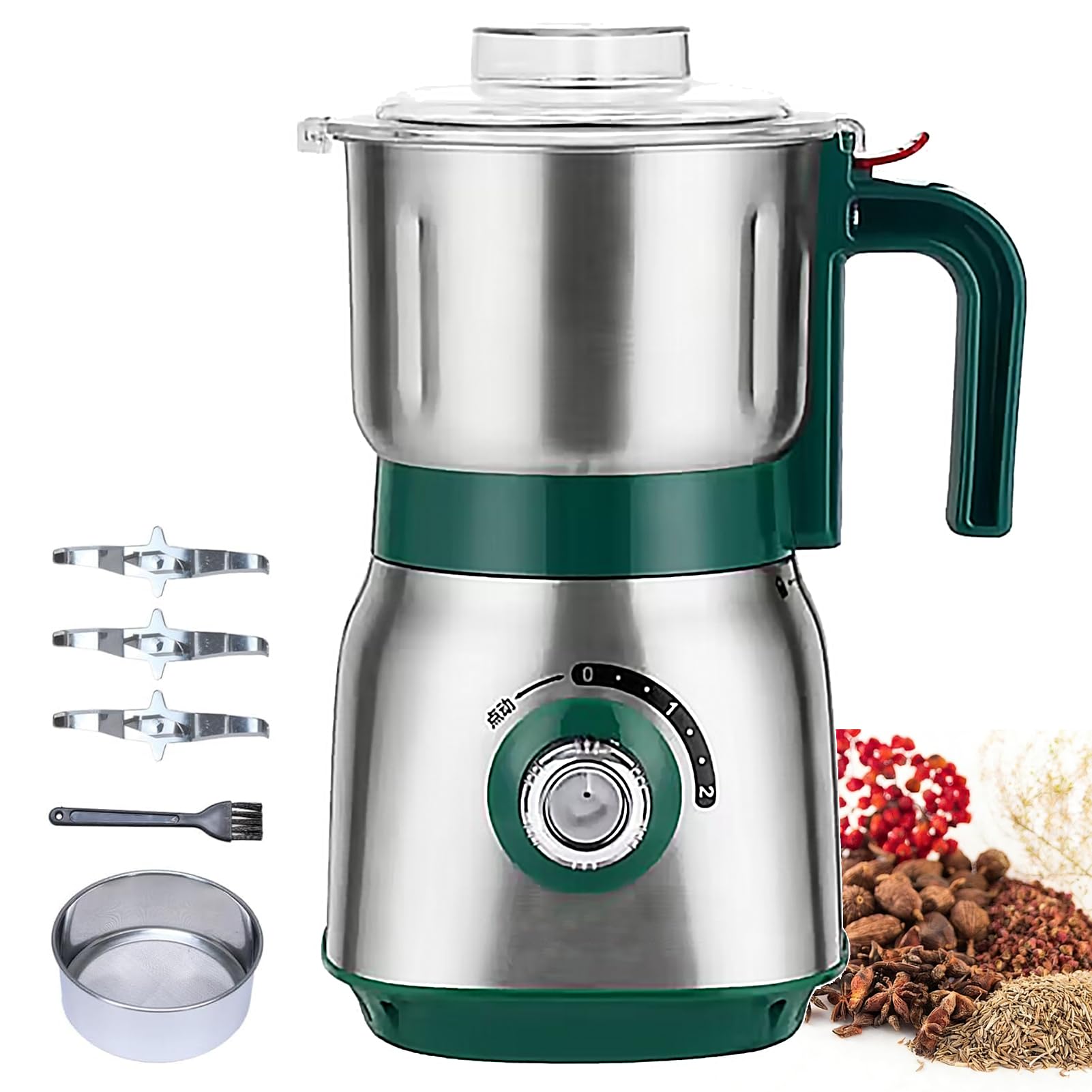 Moulin à grains 500 W performant avec conception divisée réglable 3 vitesses