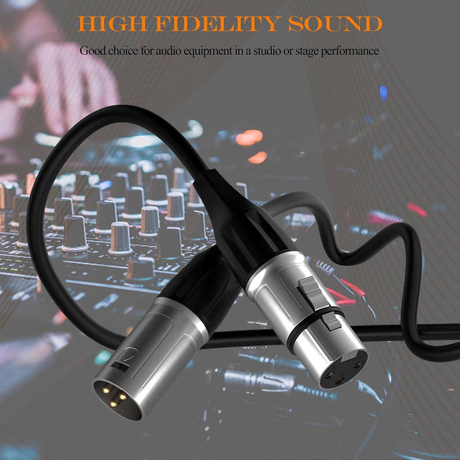 Tisino Cable XLR, paquete de 4 cables de micrófono XLR macho a XLR hembra, cable de micrófono equilibrado compatible con preamplificadores/sistemas de altavoces y más, 3 m