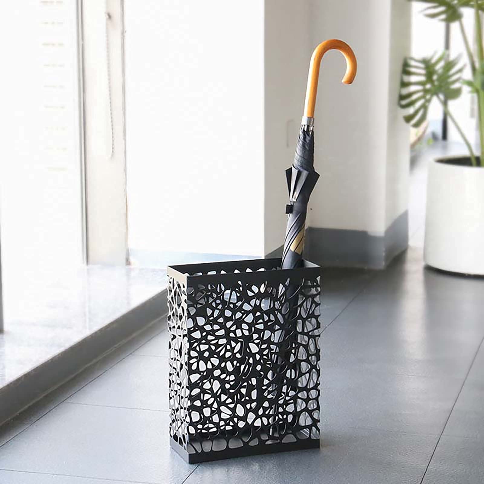 Porte-Parapluie HERCHR 6 Trous Avec Égouttoir Amovible - Rose - Moderne Et Pratique