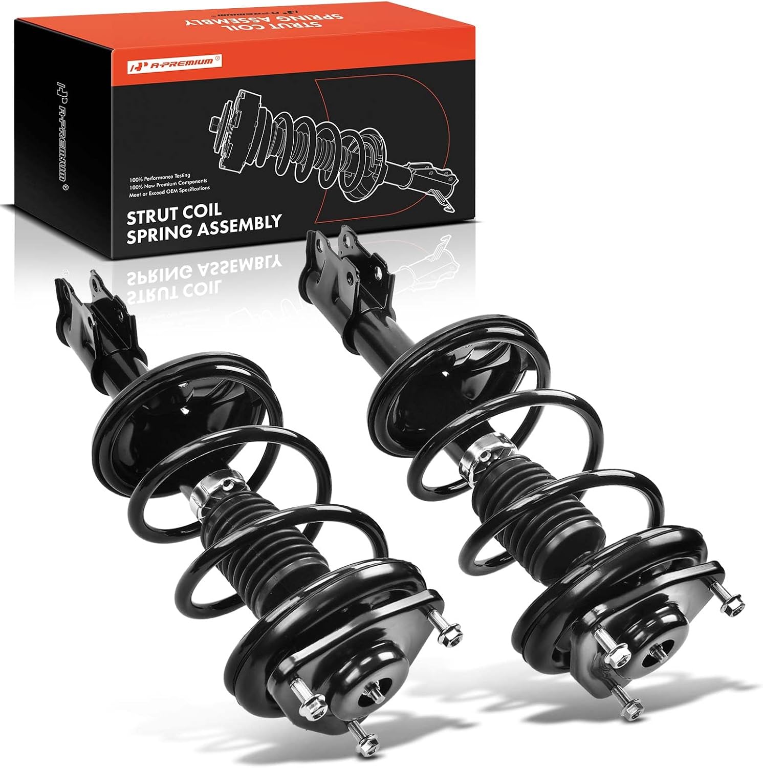 A-Premium Front Struts Compatible with Mitsubishi Lancer 2002-2007 - 2x Replacement Suspension Complete Strut Assembly Shock with Coil Spring