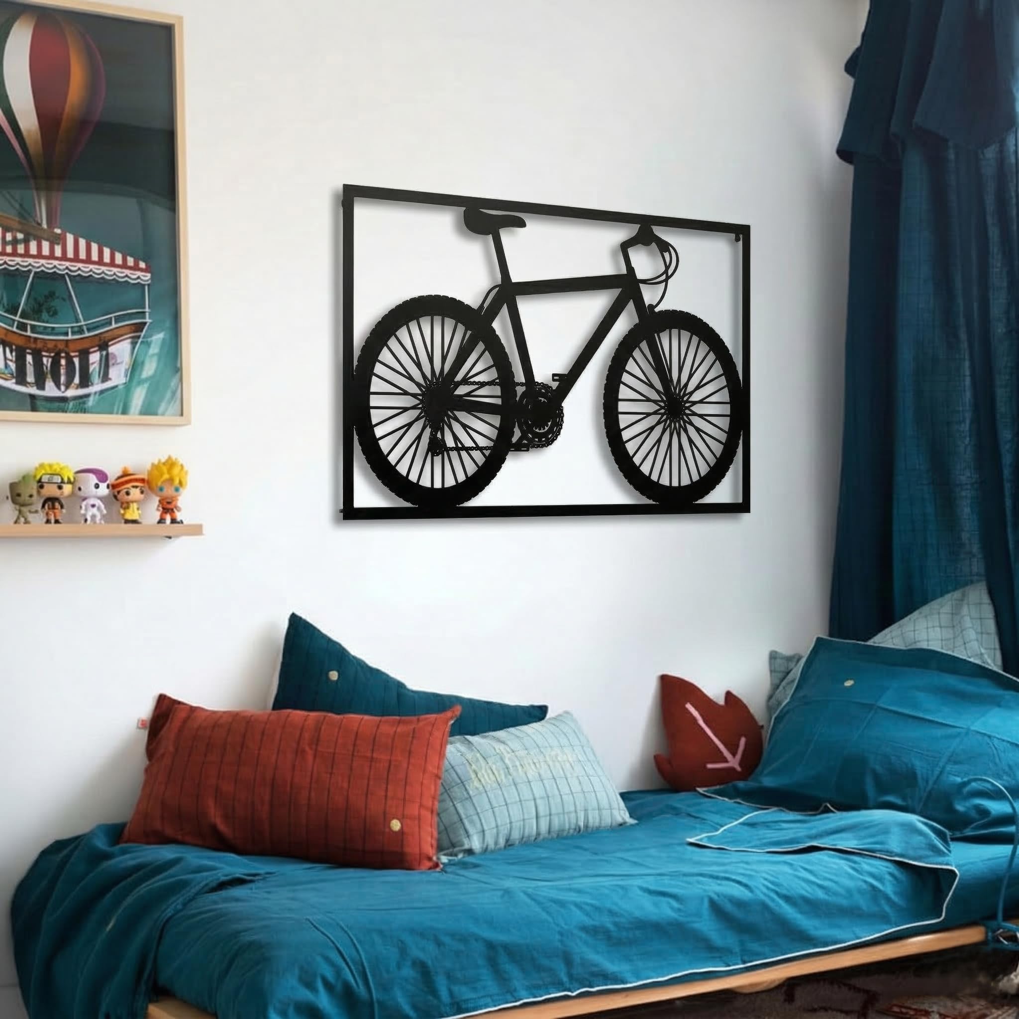 DEKADRON Decorazione da parete in metallo, decorazione da parete in metallo per ciclisti, regalo per amanti della bicicletta, decorazione per la casa, decorazione da parete, cartello in metallo per