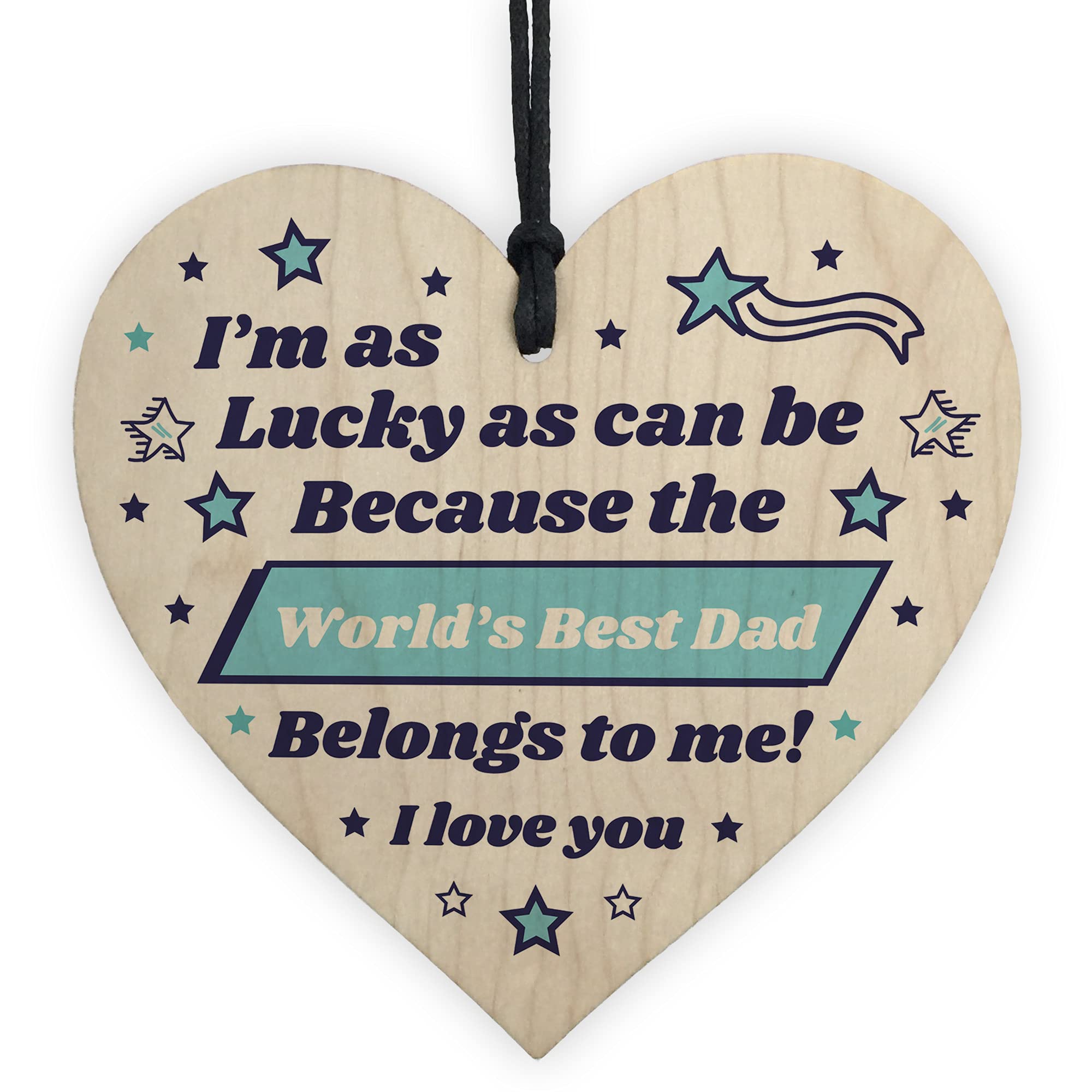 Worlds Best Dad Gift For Birthday Fathers Day Wooden Heart Thank You Gift