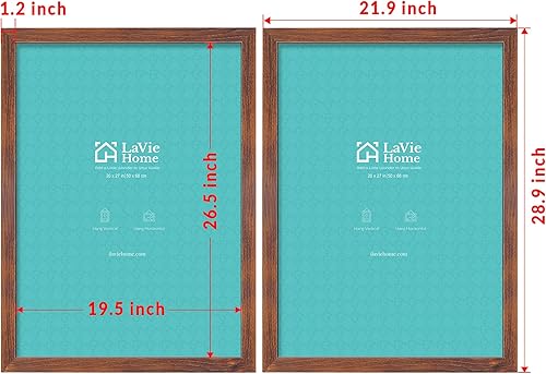 Vista 292 de LaVie Home - Portarretratos de 18 x 24 pulgadas, fotos de 16 x 20 pulgadas con paspartú, de 18 x 24 pulgadas sin paspartú, plexiglás pulido, Negro