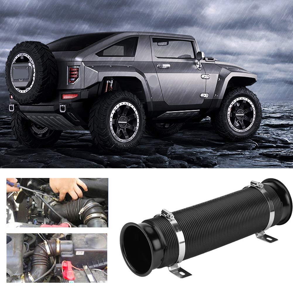 76mm Universal Luftansaugschlauch für Auto, Flexible Auto Ansaugrohr Luftfilter Kaltluftansaugrohr, Kaltluft Turbo Ansaugrohr Ausziehbar Lufteinlassschlauch, Für Turbolader & Kaltluftansaugung