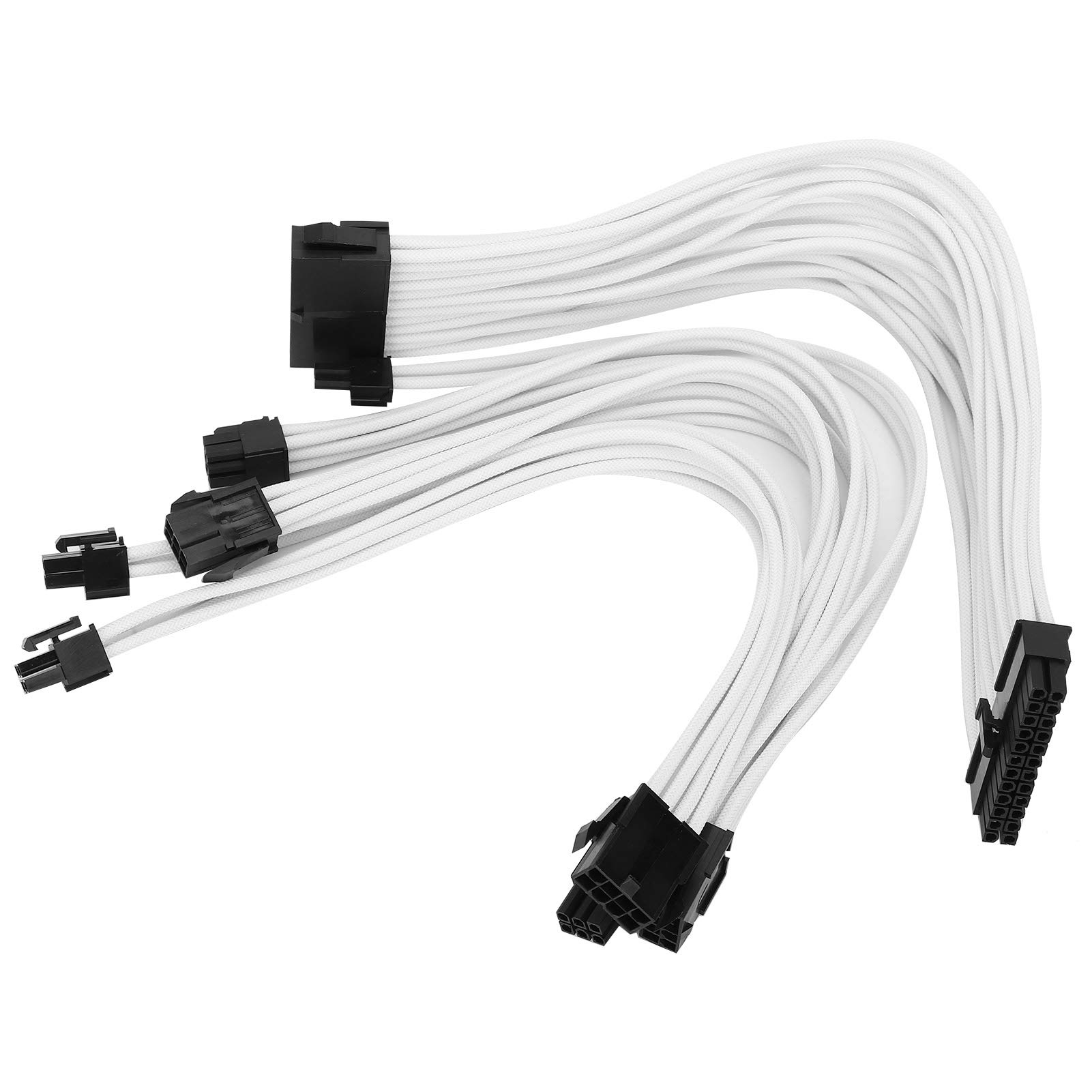Kit básico de Cables de extensión, Cable de extensión para Fuente de alimentación, Cable de Fuente de alimentación de computadora con Funda de 18 AWG y Nailon Trenzado Ultra,