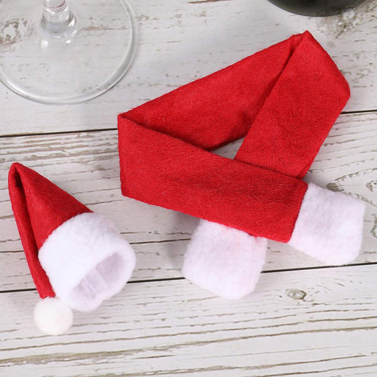 Set di cappelli con sciarpa per bottiglia di vino, sciarpe per