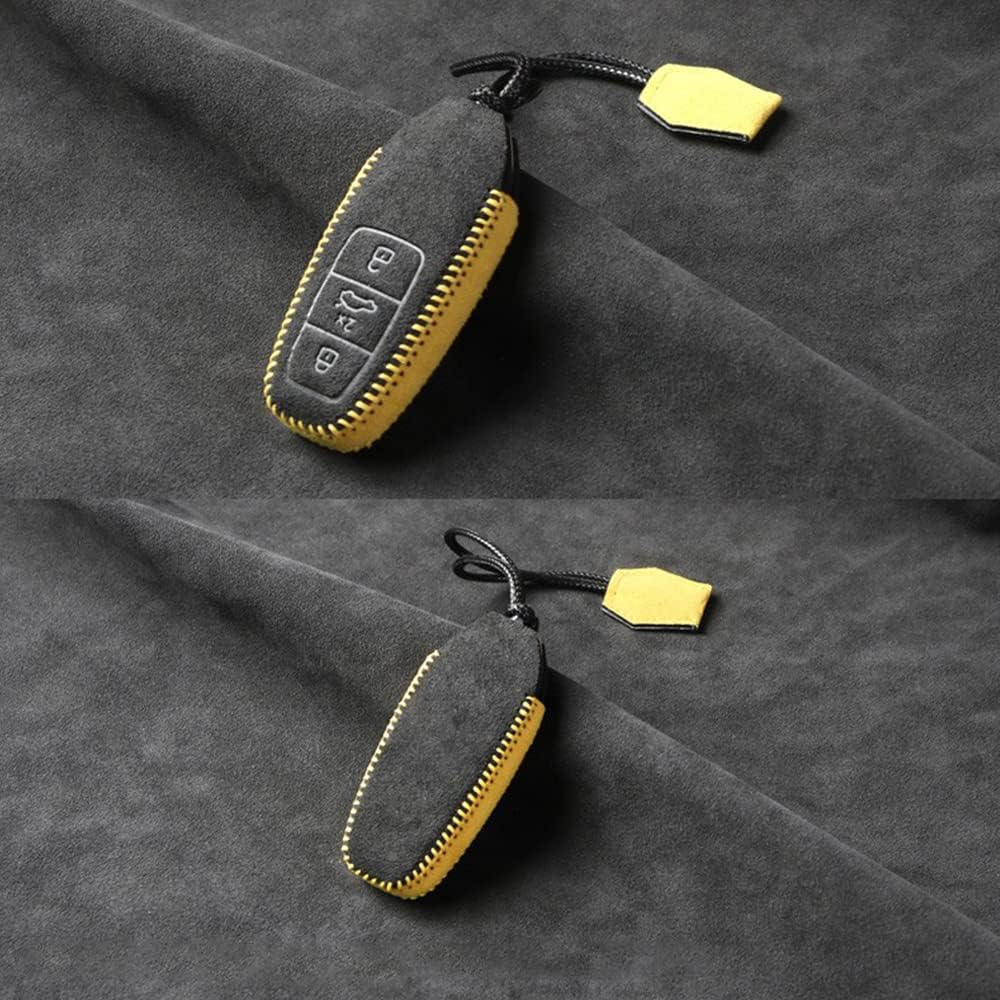 Luxury Suede Handmade Leather Smart Car Key Fob Case Cover Shell Fit for Lamborghini URUS 2021-2022