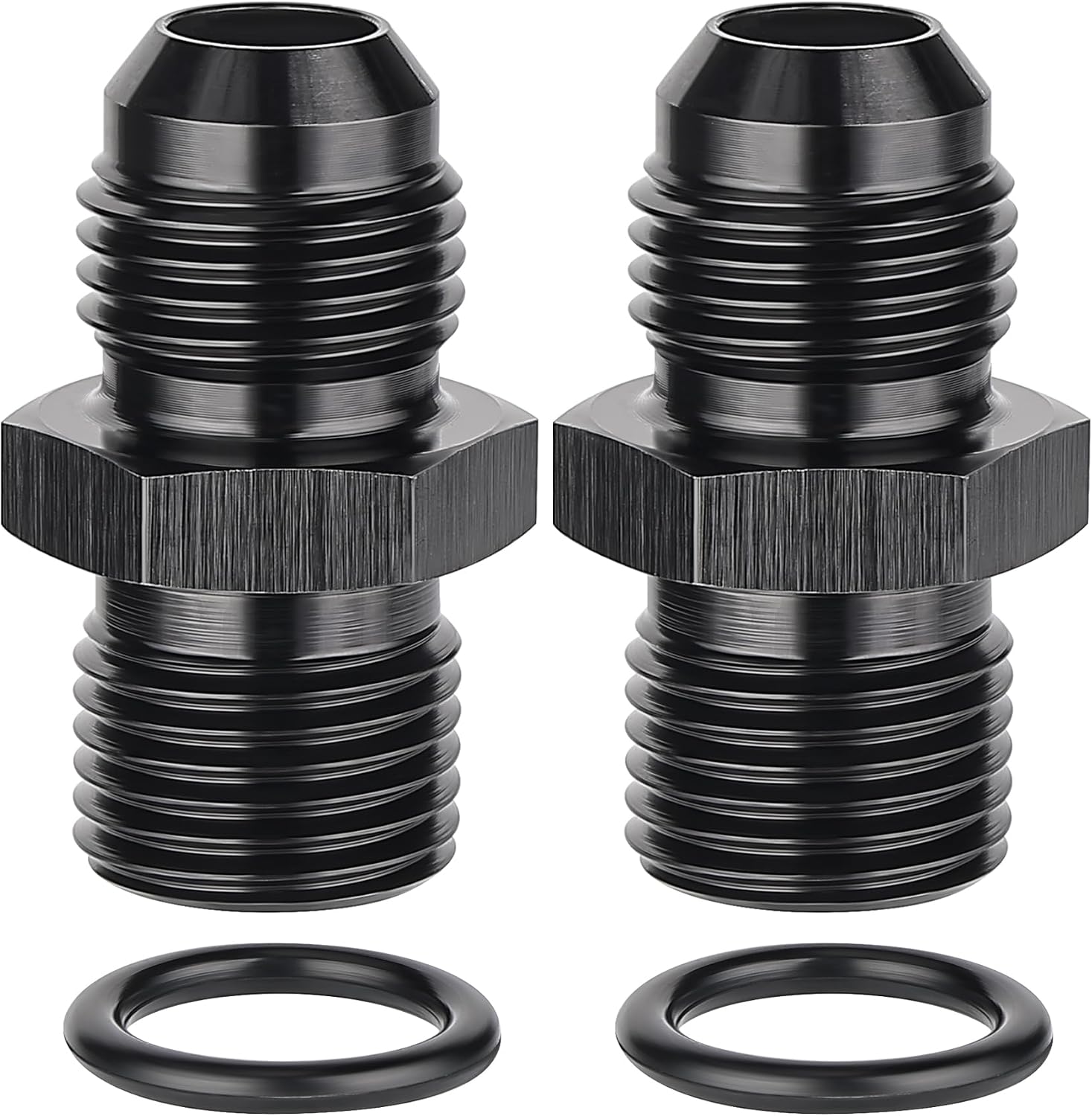 EVIL ENERGY 6AN Male Flare to M12 x 1.5mm Male Metric Fitting Adapter Aluminium Alloy 2PCS