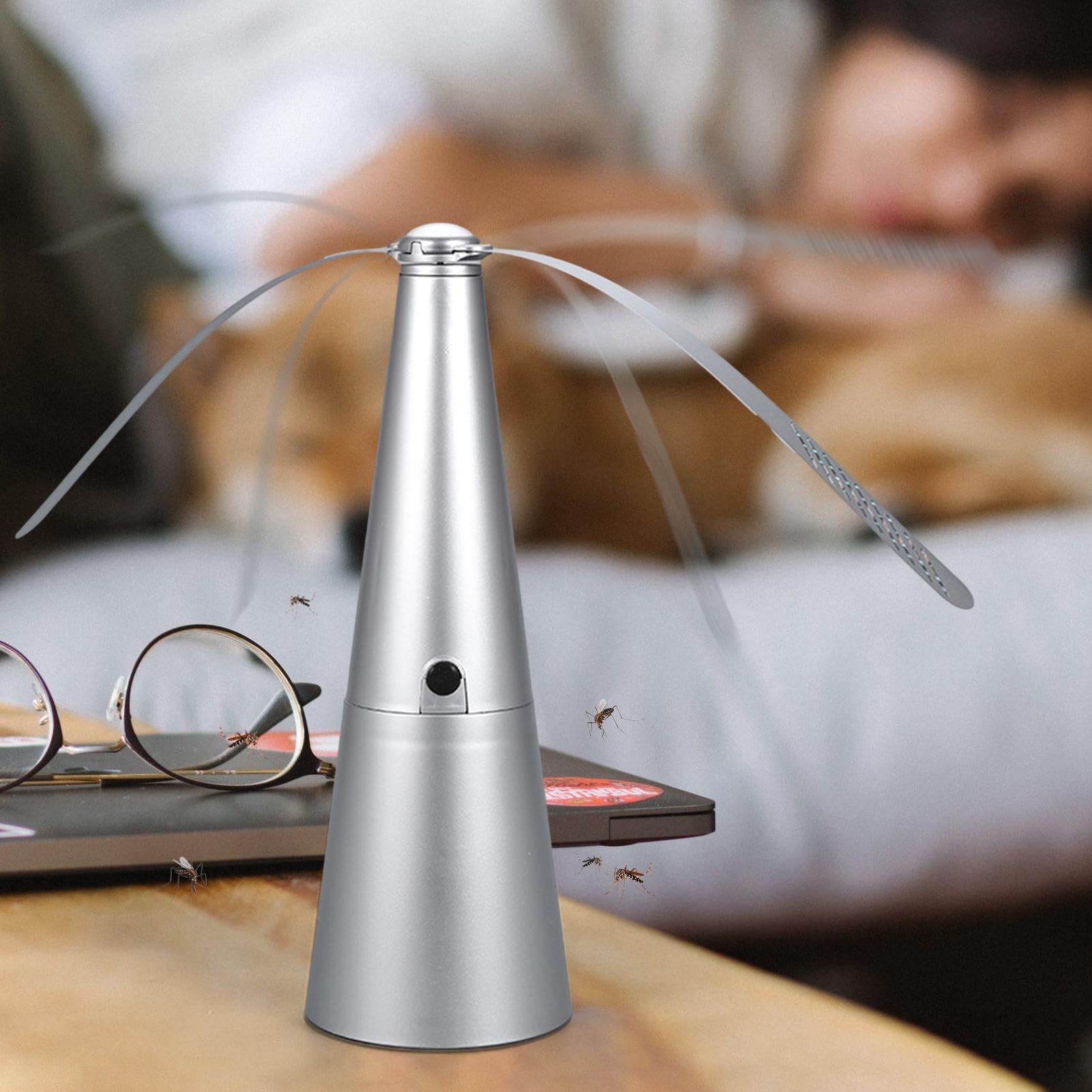 2 Stück Fliegenwedler, Tragbar Tischfliegenvertreiber Mit Batterie, Tischventilator Gegen Fliegen Für Fliegenventilator Zum Fliegen Fliegenwedler Für Tische
