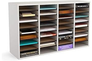 SAFCO Wood Classroom Mailbox Organizer with Stackable Adjustable Shelves & 24 Compartments