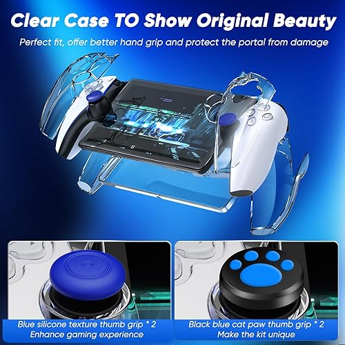 Vista 5 de Auarte 12 in 1 Accessories Set for Playstation Portal Remote Player, Hard Carrying Case for PS Portal with Clear Skin Case for PS5 Portal, 2 Screen
