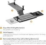 PrimeCables Plateau pour clavier sous le bureau, 18.3" L x 9.4" P (seulement le plateau) | Réglable, plateforme pour souris, robuste