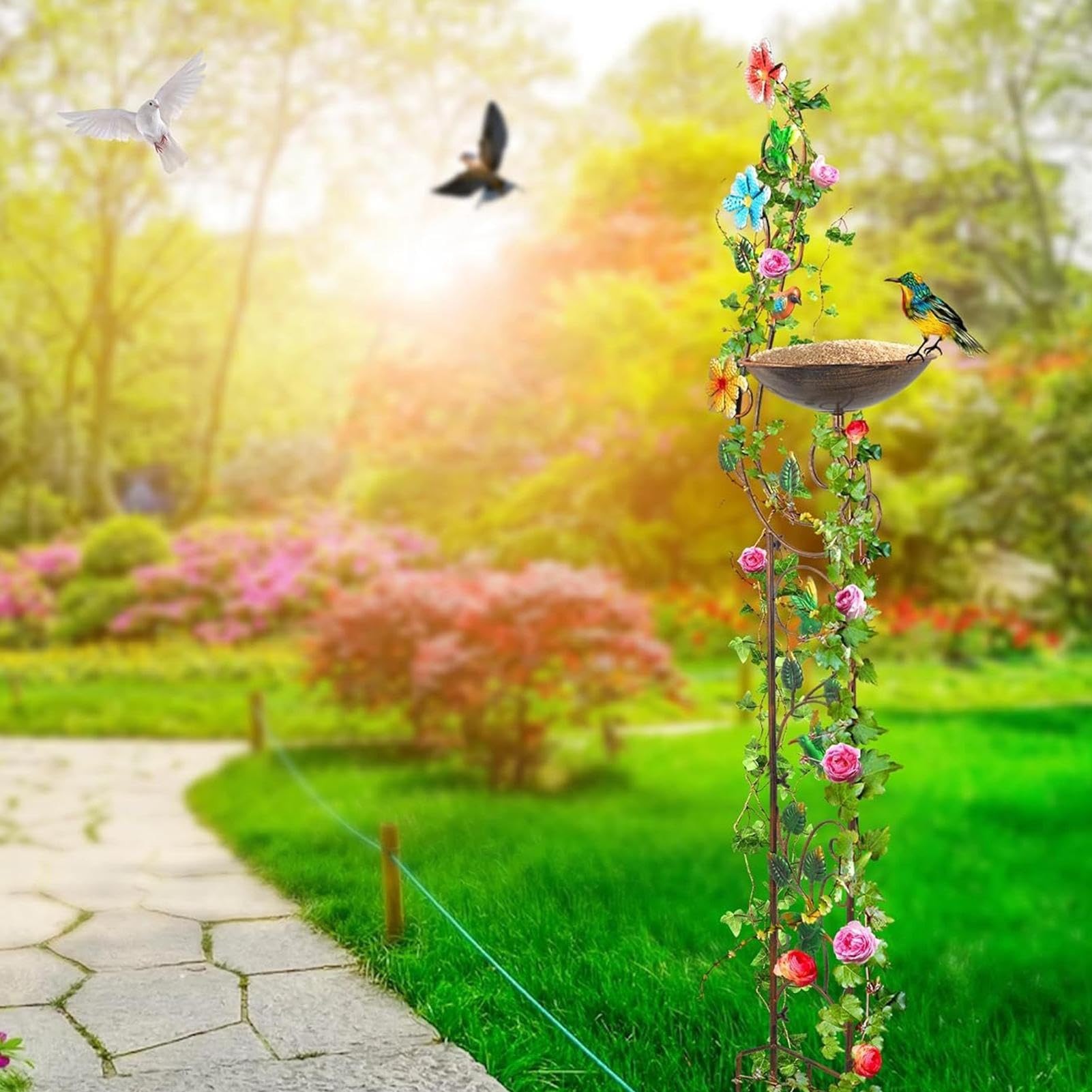 Generico Bagno per Uccelli da Giardino Decorazione Abbeveratoio | Vasca E Mangiatoia Per Uccelli Giardino Patio Cortile e Cortile Posteriore e Corte Interna