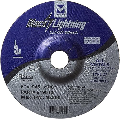 Mercer Industries 619040 - Rueda de corte doble reforzada tipo 27 con centro deprimido, corte de todos los metales, incluyendo SS, paquete de 25, 6