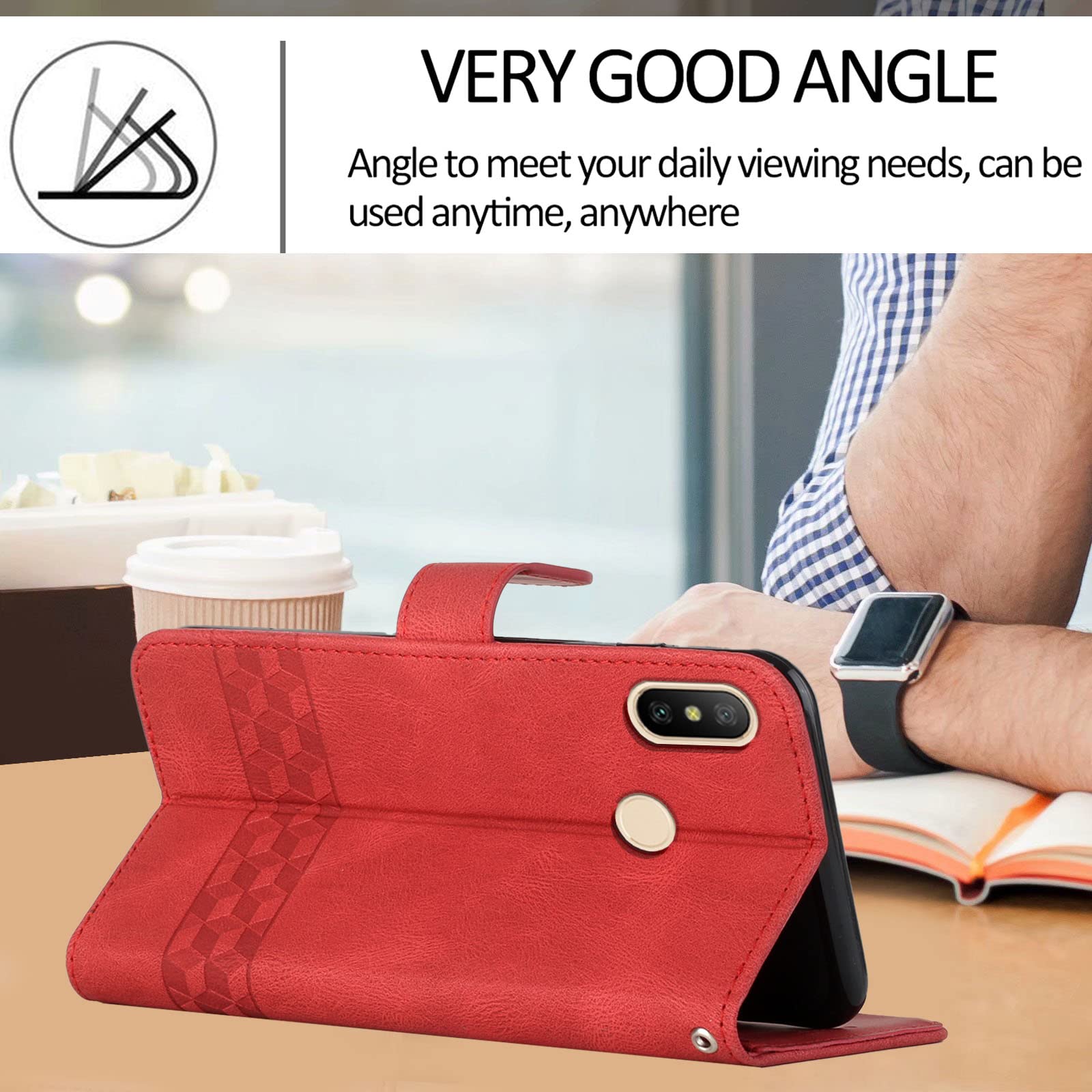 Custodia Portafoglio In Pelle Premium Con Supporto Per Xiaomi MI A2 / Mi 6X – Chiusura Magnetica, Slot Carte, Design Mandala Verde
