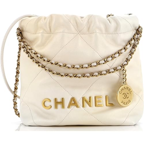 Chanel, Pre-Loved 22 Chain Hobo Quilted Shaded Calfskin Mini, Gold