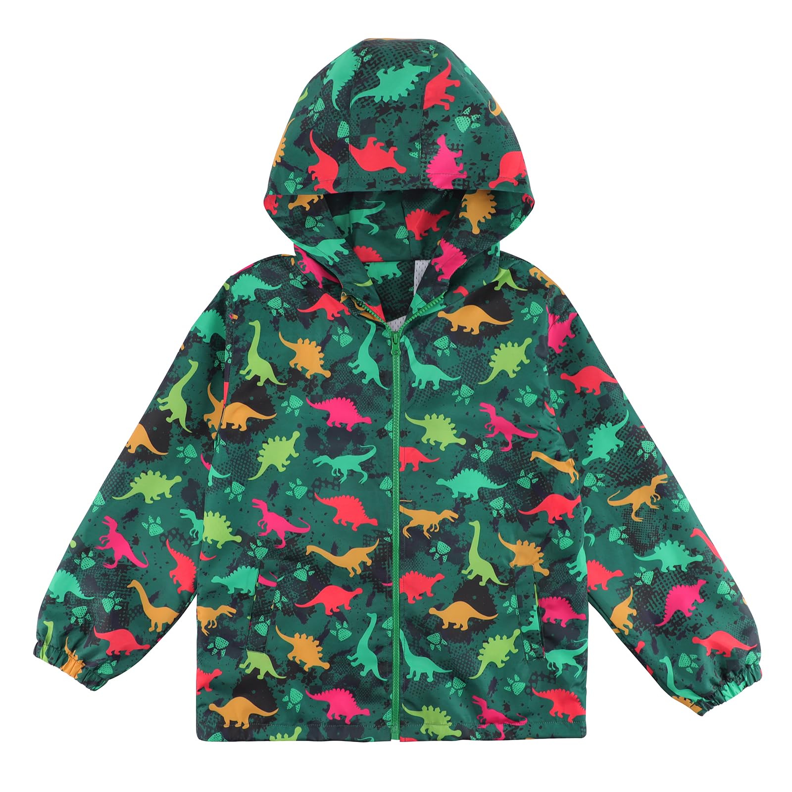 LACOFIA Chaqueta Impermeable para Niños Cazadora Cortavientos Abrigos con Capucha Chubasquero Ligero con Forro para Niños 3~12 años