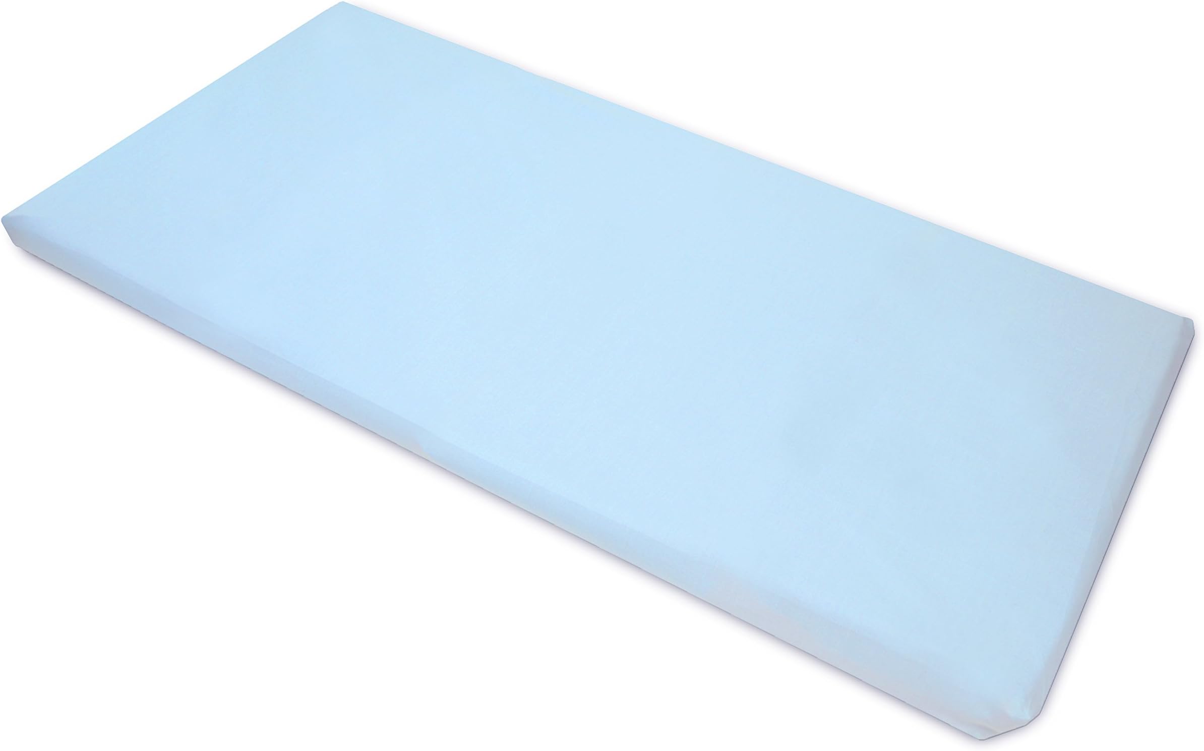 American Baby Company 100% Cotton Percale Fitted Nap Mat Sheet with Elastic Corners 24" x 48" x 4" - Soft & Breathable Rest Mat Sheet or Nap Mat Cover for Daycare, Kindergarten & Preschool, Blue