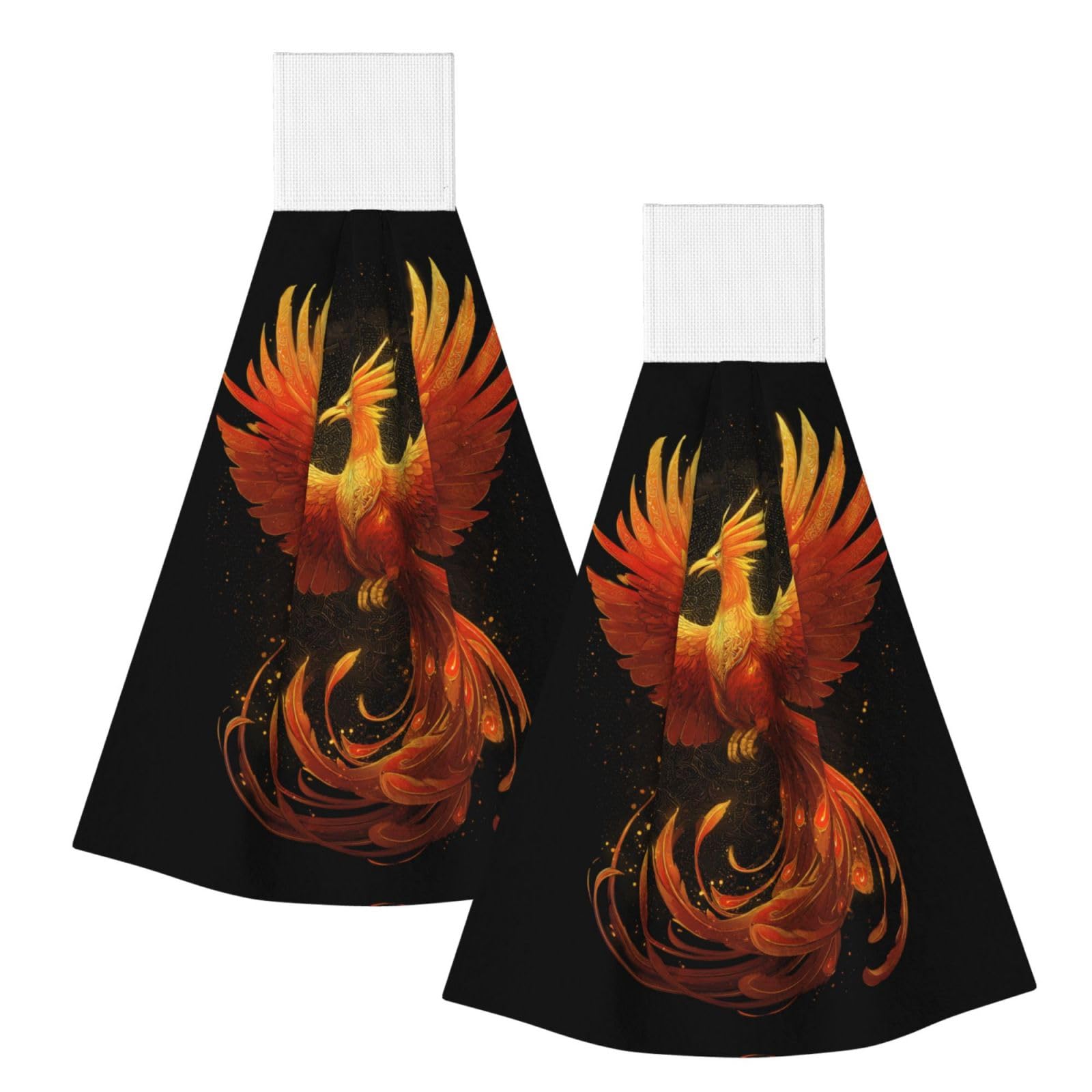 JUANYQME Phoenix Printing Hanging Coral Fleece Towel Super Absorbent Soft Towel, Fluffy And Light Quick-Drying Noodles.