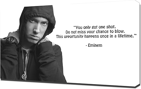 Pingoo Prints Eminem Quotes Lyrics Lose Yourself Canvas Art Print Canvas 60 X 90 X 5 Cm Amazon Co Uk Home Kitchen