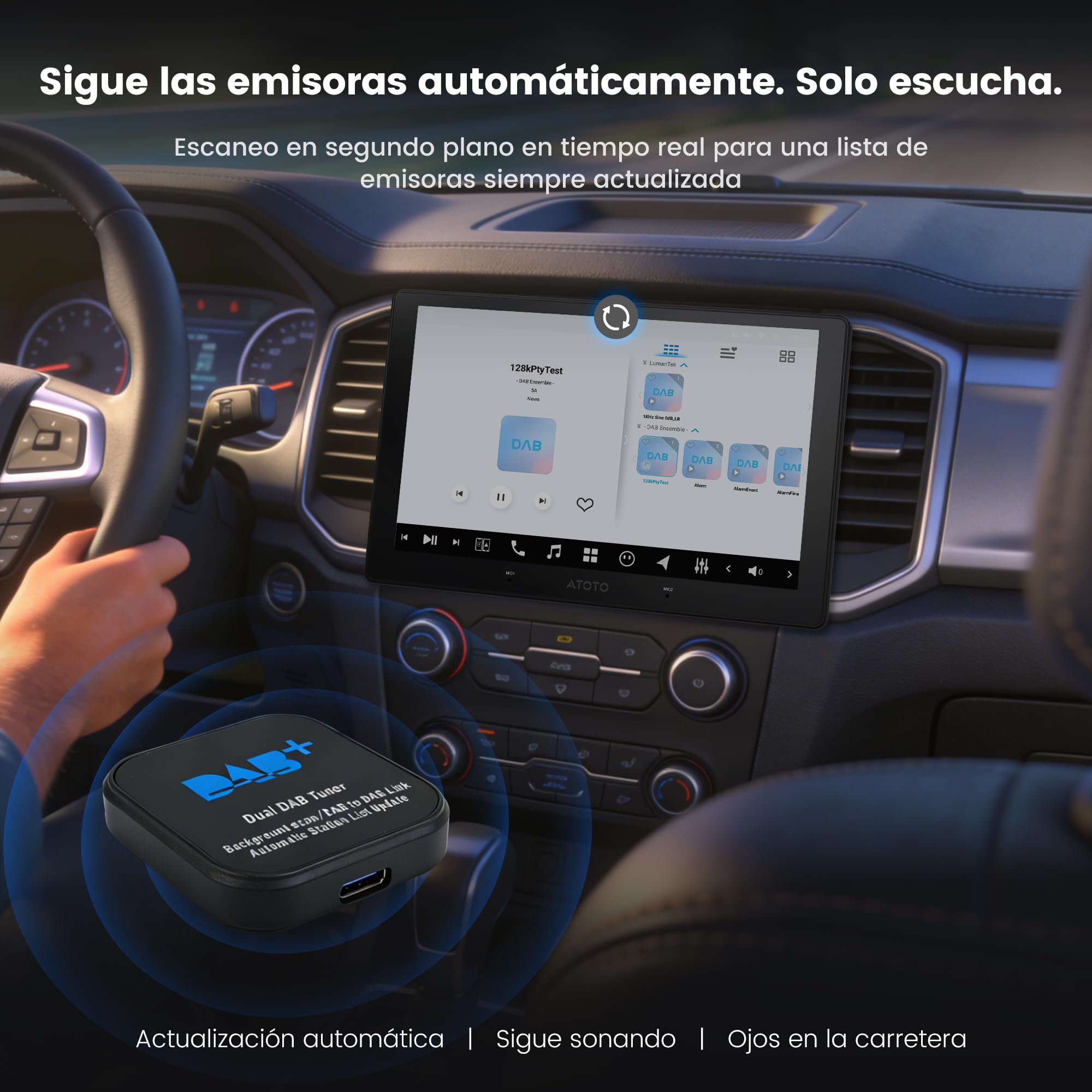 ATOTO AC-4475S DAB+ Radio Empfänger, für A5LG211T-S01, Autoradio Doppel Din Radio Android 2G+32G, 10 Zoll Touchscreen GPS Navigation, WiFi/Bluetooth/USB Tethering, Wireless CarPlay &Android Auto