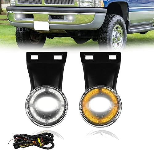 Miniatura 10 de Conjunto de luces antiniebla compatible con Dodge Ram 1500 2500 3500 2002-2009/2004-2006 Durango Pickup Truck 2002-2008 Dodge Ram lámpara antiniebla
