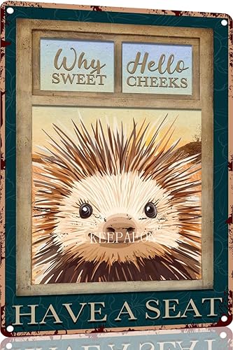 Miniatura 13 de Porcupine 12x8 Inch Metal Sign Your Butt Napkins My Lady Bathroom Decor for Women Bat Wall Decor Funny Guest Bathroom Wall Art Toilet Paper Wall Art