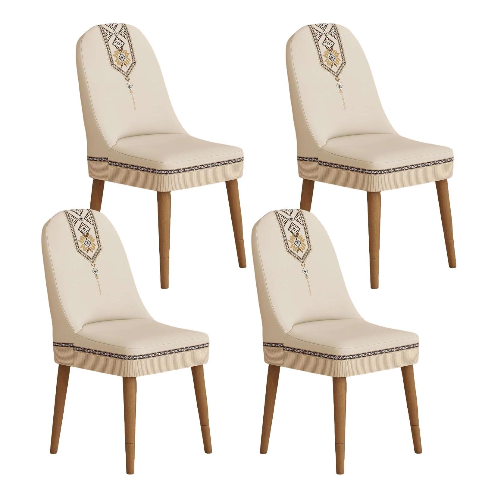 NMVAWIPT Curved Back Chair Covers, Soft Stretch Slipcover Polyester Armless Kitchen Seat Slipcovers Protector(4Pcs)