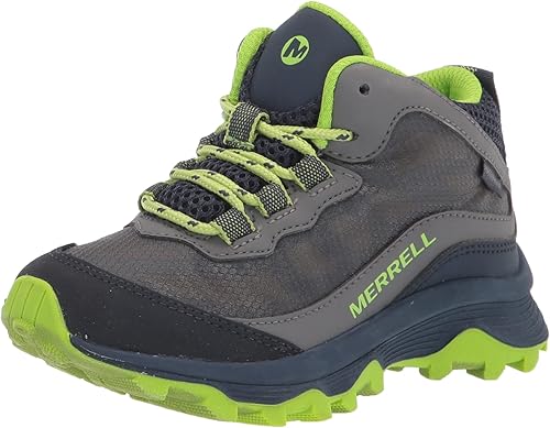 Merrell Bottes de randonnée imperméables Moab Speed Mid pour enfants, Bleu marin