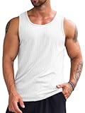 Men&apos;s Ribbed Tank Tops Knit Sleeveless Workout T Shirt Muscle Gym Fitness Tee