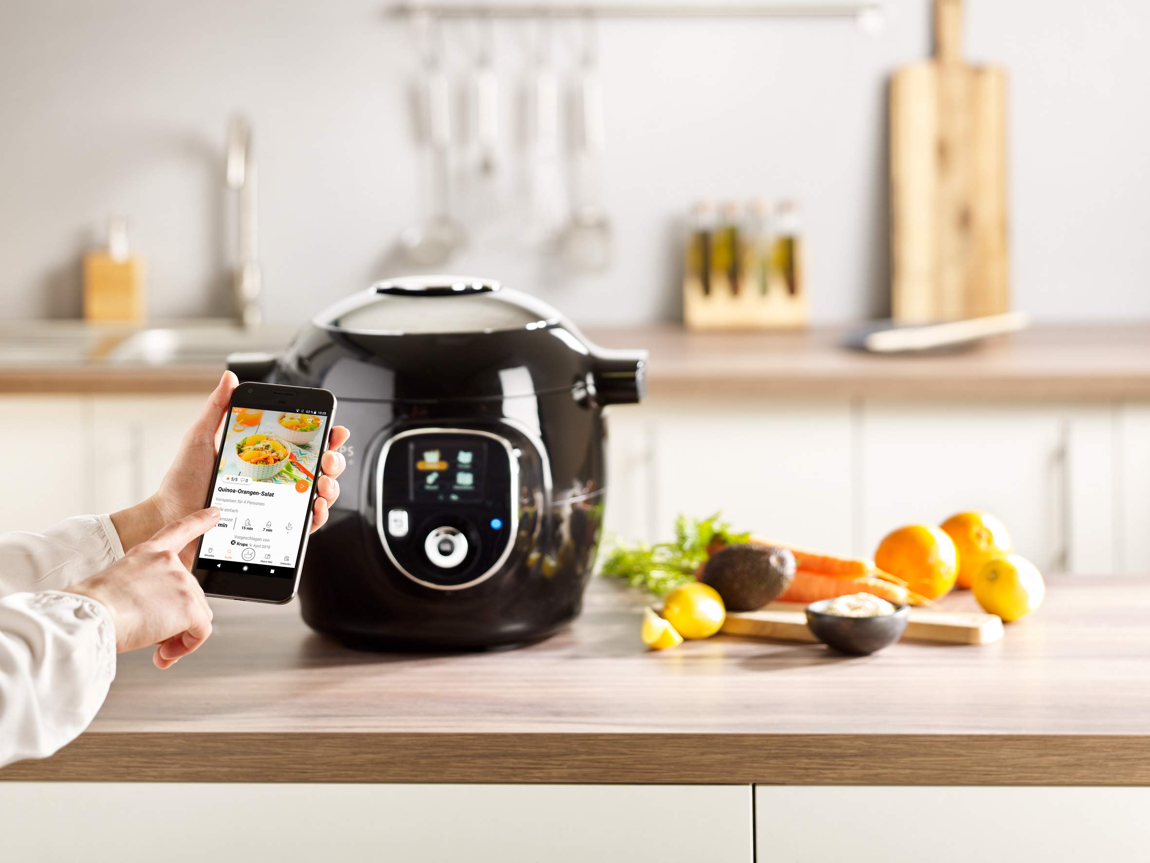 Krups CZ7158 Cook4Me+ Connect Robot de cocina 1600W olla a presión eléctrica 4 litros negro gris
