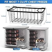 Vista 2 de 4 Pack Freezer Organizer Bins(14.6‘’L X 7.1‘’W X 5.2‘’H) Suitable for 5-7 Cu.Ft Chest Freezer Sort Frozen Meats Stackablet Chest Freezer Organizer