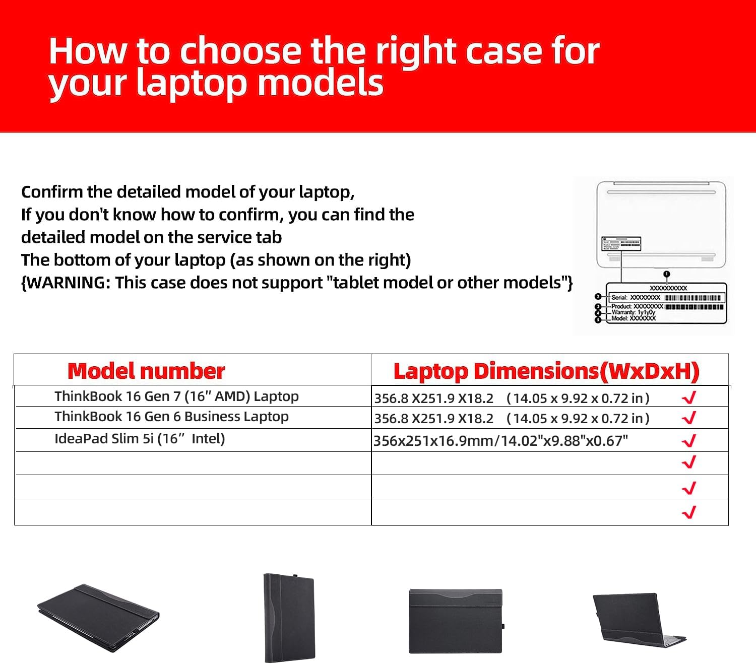 Laptop Cover for Lenovo Thinkbook 16 Gen 6 Business Laptop| ThinkBook 16 Gen 7 |ideapad Slim 5i 16 inch PU Leather Notebook Sleeve Detachable Protective Back Shell (Sky Blue)