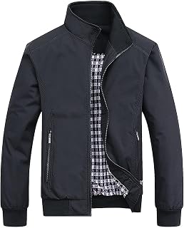 Bomber Jacket Fashion Stylish Full Zip Up Lightweight Windbreaker Spring Fall Casual Jackets Work Dress, S-3XL