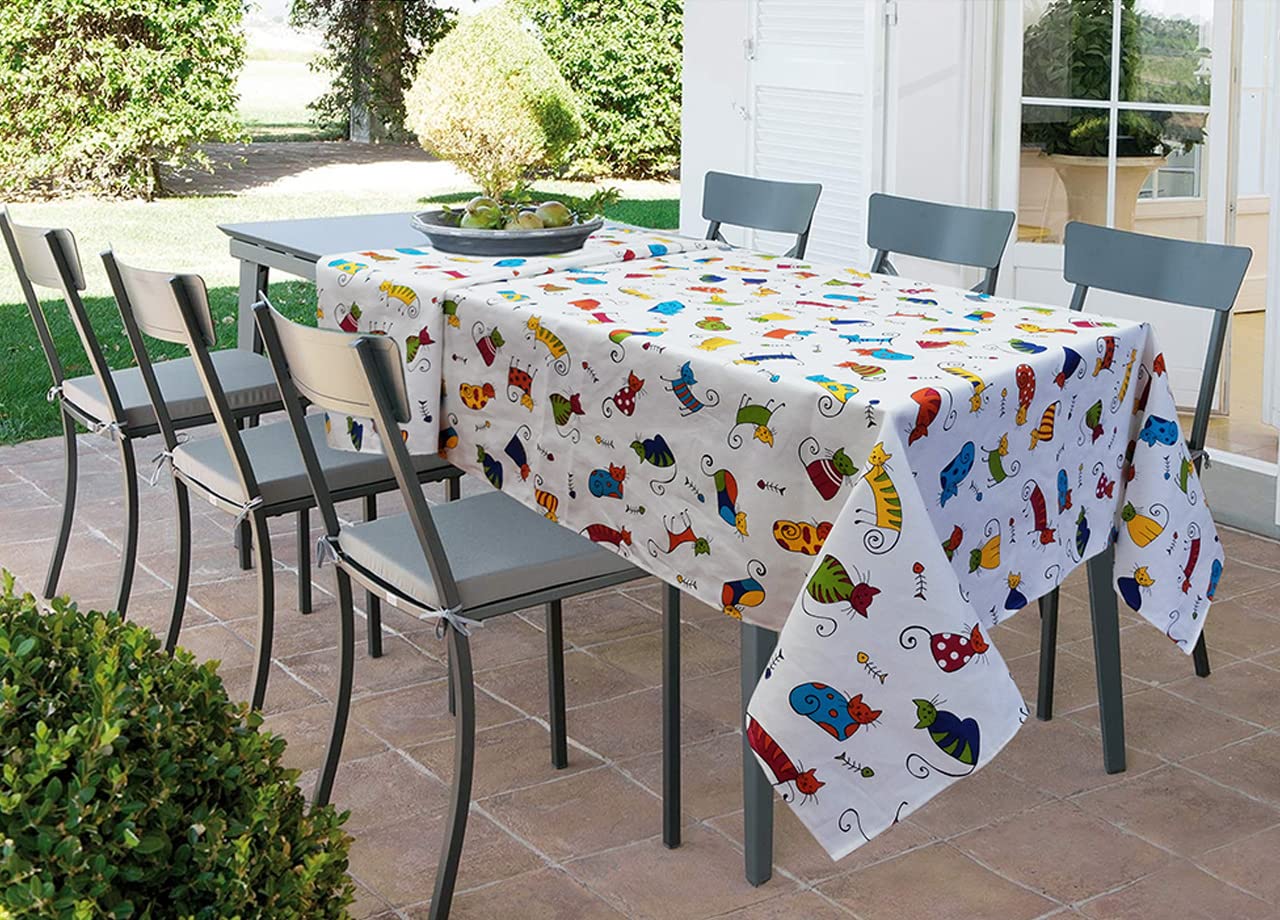 BIANCHERIAWEB Tovaglia per Salotto Cucina Tavolo in Cotone Made in Italy 100% Cotone Micetti RP 140x300 Micetti