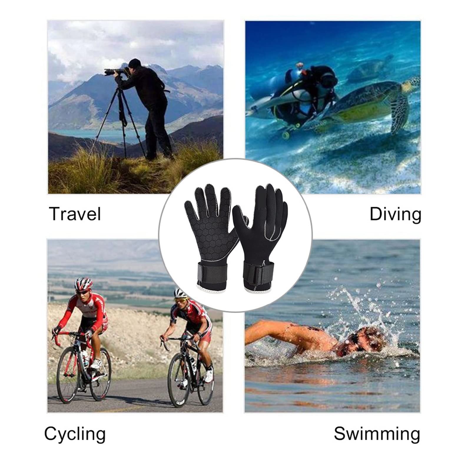 Rękawice do nurkowania 3 mm zimowe ocieplenie damskie antypoślizgowe podwodne pływanie rękawice do nurkowania akcesoria pływackie do surfingu, wiosłowania, nurkowania rękawice