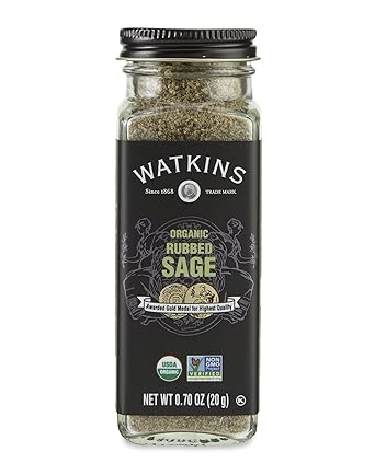 Watkins Gourmet Organic Spice Jar, Rubbed Sage, Non-GMO, Kosher, 0.7