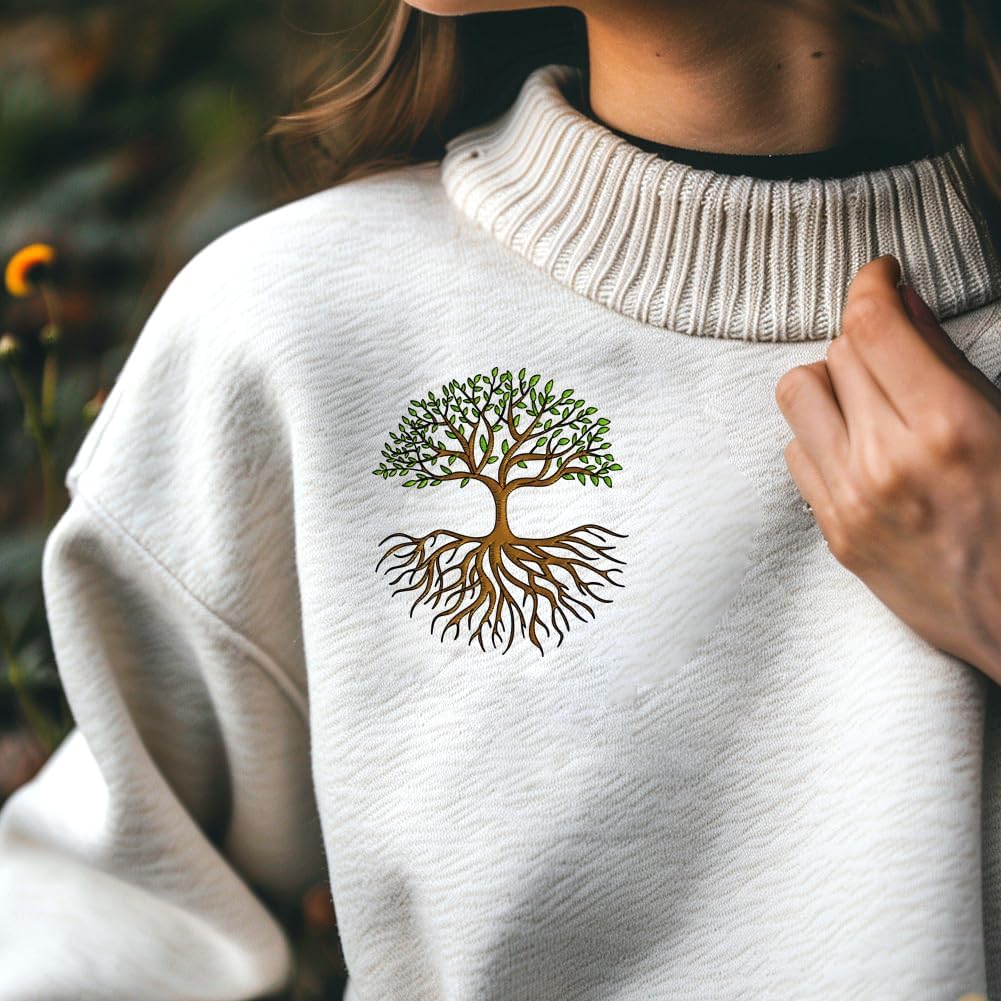 BENECREAT 4Sheets 24Pcs Trees Water Soluble Embroidery,11.7x8.3inch Branches Leaves Stick and Stitch Embroidery Paper Stabilizer for Shirts, Coats, Bags