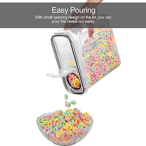 Miniatura 6 de Tiawudi Juego de 2 recipientes herméticos para cereales de 135.2 onzas cada uno, recipientes de almacenamiento de alimentos, dispensador grande de