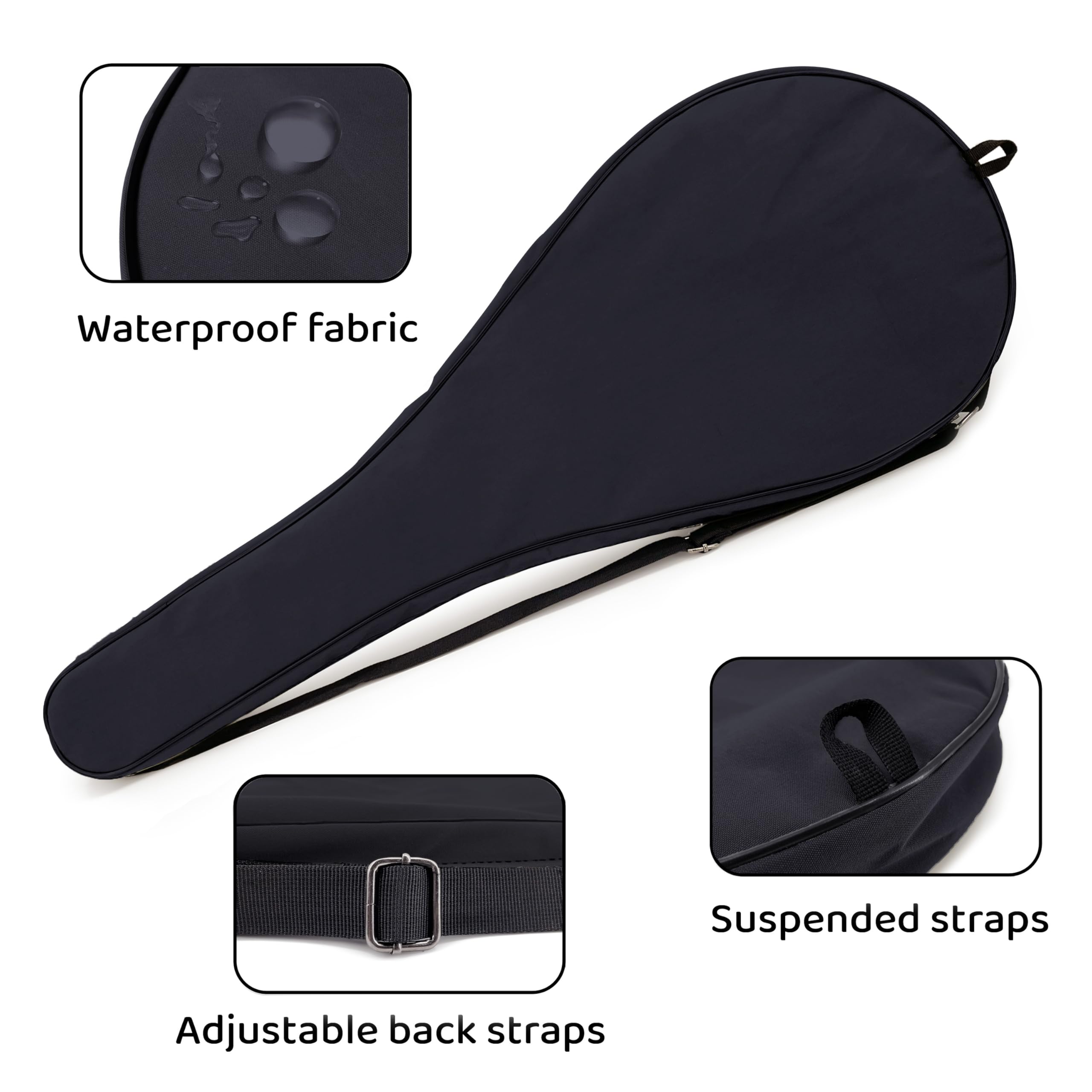 Alephnull Porta Racchetta Tennis Borsa Tennis Borsa Padel 70/80 cm per una Racchetta / 2 Racchette da Badminton Porta Racchetta Padel per Donne e Uomini