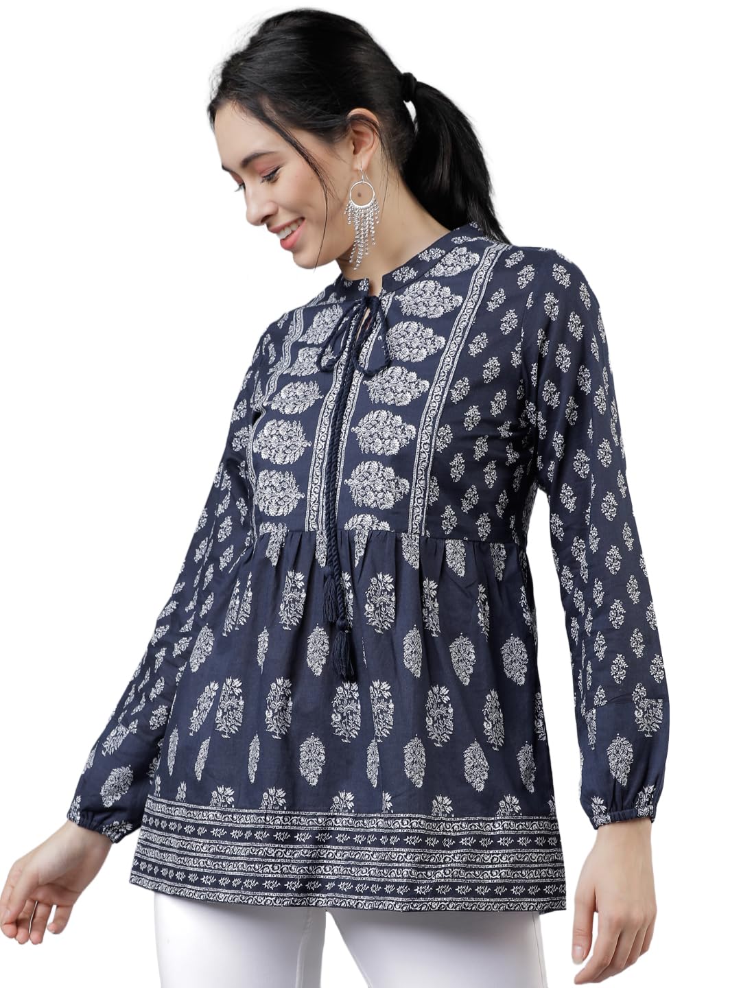 Vishudh Women's Short Kurta | Regular Fit | Trendy Ethnic Top for Fashion Comfort-picture-10