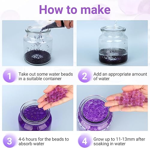 Miniatura 3 de SUREAM 20000 cuentas de gel de agua para jarrones, cuentas de cristal de gelatina para plantas, relleno de jarrón, decoración de boda, rellenos de