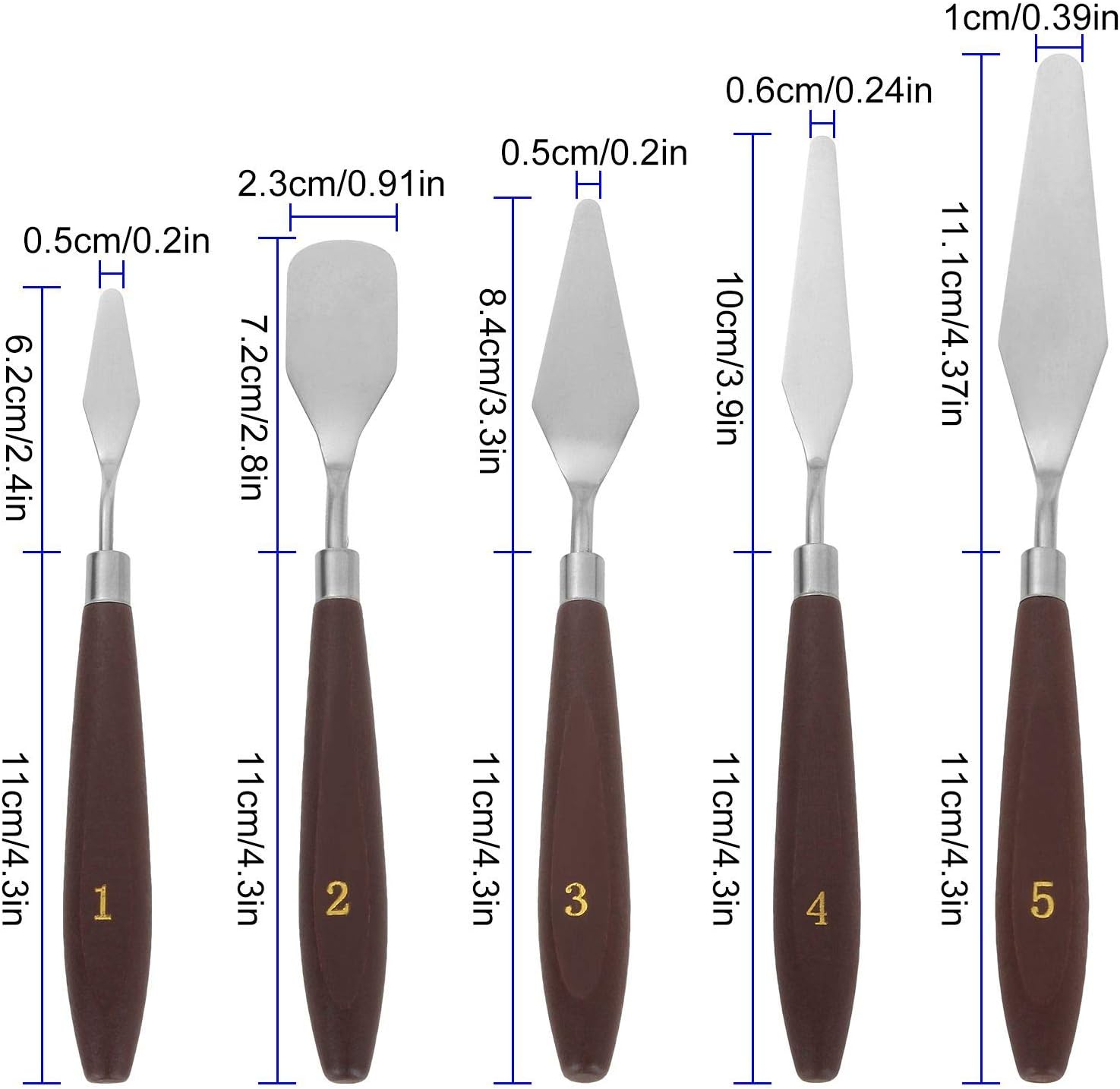 10 PCS Palette Knives Art Painting Knife Set with Stainless Steel Blade and Wooden Handles Mixing Scraper Kit for Artist Oil Painting, Oil, Acrylic, Crafts