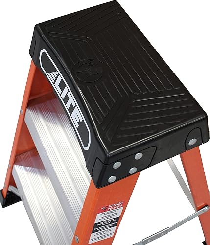 Miniatura 9 de LITE Escalera de taburete de fibra de vidrio de 2 pies, capacidad de 300 libras, tipo IA, LP-3011-02