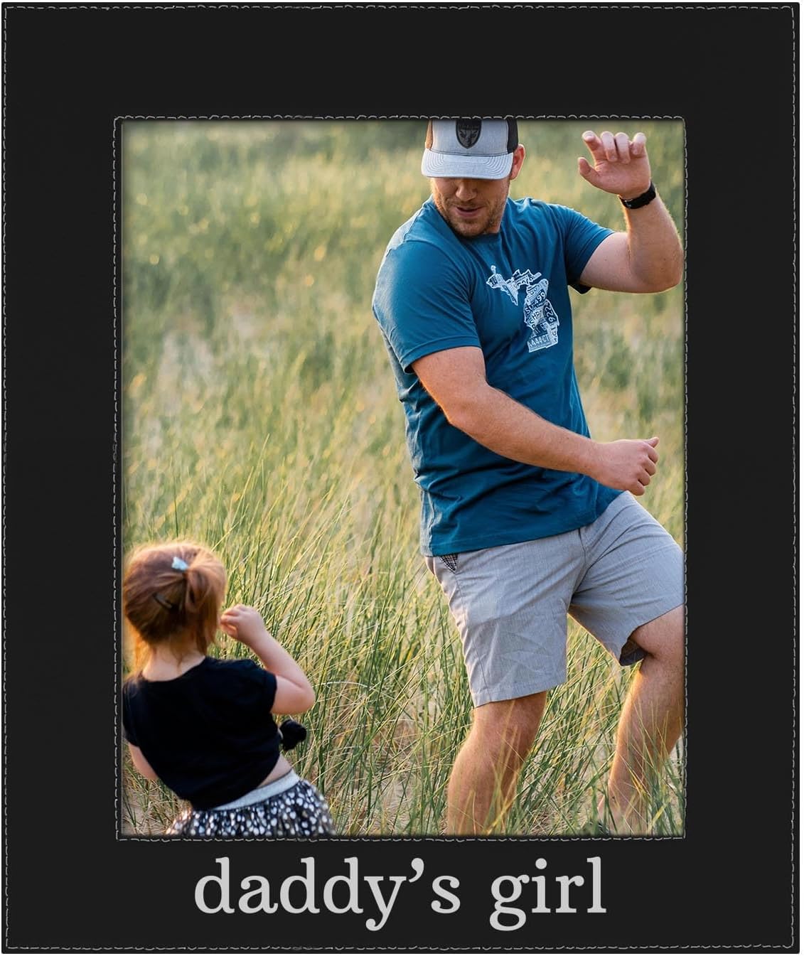 ThisWear Large Photo Frame Daddy's Girl 8x10 Leatherette Photo Frame Black