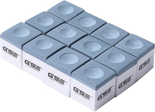 GSE Games & Sports Expert Paquete de 12 tizas para billarbillar, accesorios para mesa de billar para uso en el hogartorneo (6 colores disponibles)