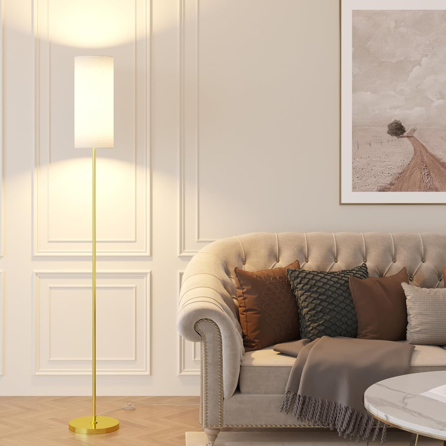 Karjoefar Floor Lamp for Living Room, Modern Floor Lamp with Remote