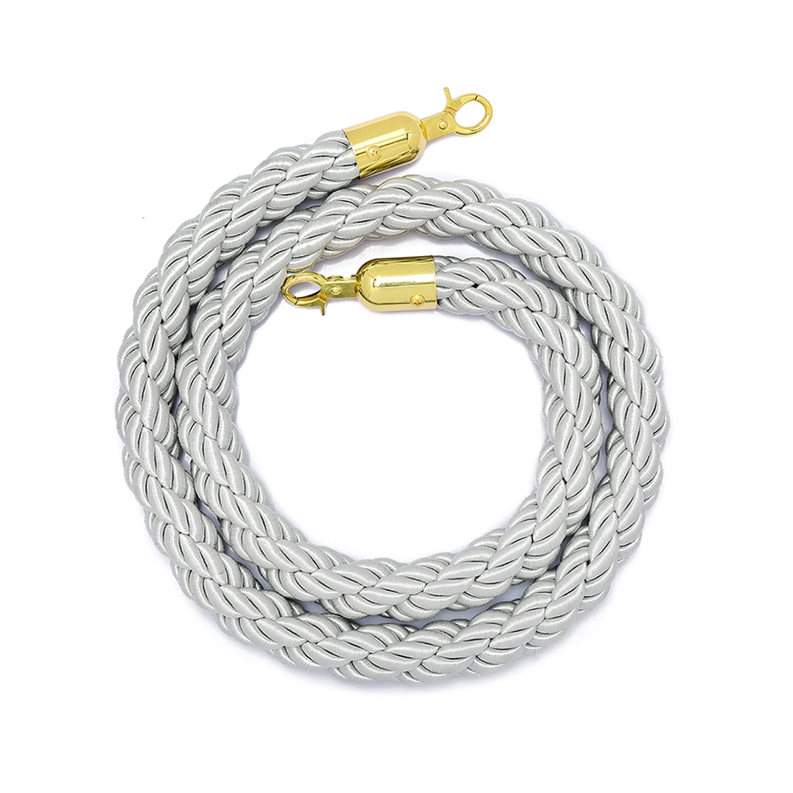 Corde de guidage grise tressée avec crochets argentés pour poteau de balisage de 2,5m