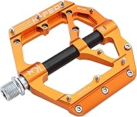 Vista 13 de Aleación de aluminio 9/16 "Pedal de bicicleta MTB amplia plataforma plana antideslizante Pedales de bicicleta con 3 rodamientos para bicicletas