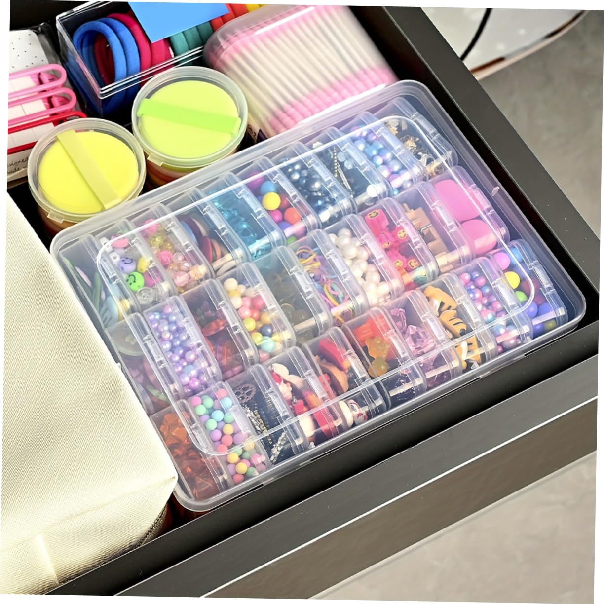 Artibetter 2sätze Kunststoffbox mit Deckel Transparent für Kleinteile Aufbewahrungsbehälter Teilebox Bastelbox Perlenorganizer Mini-schmuckorganizer DIY-projekte